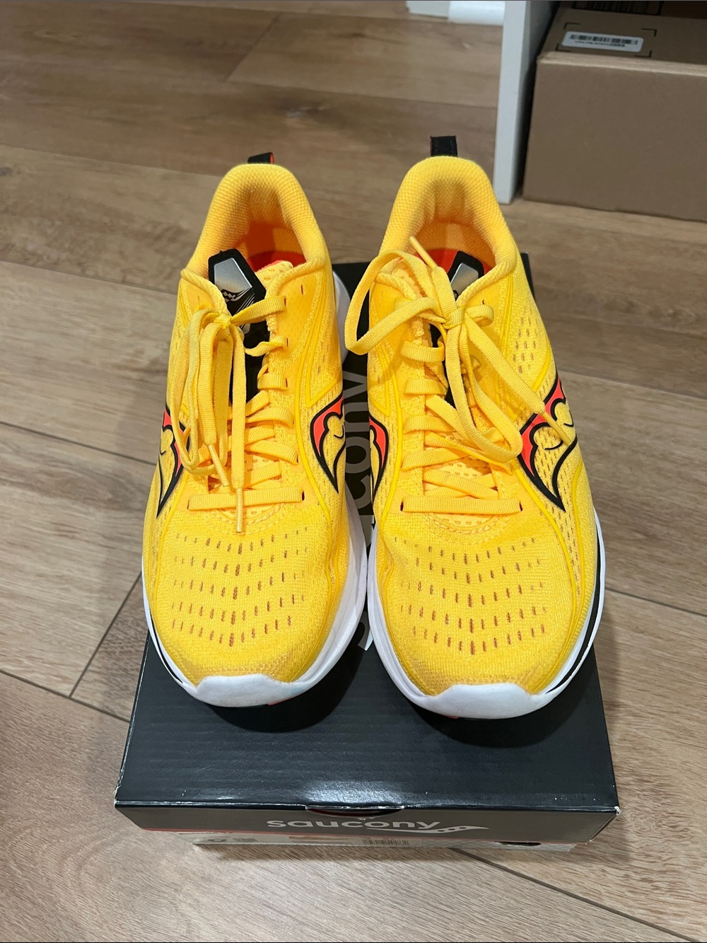 Saucony WoMen's Bright Yellow Athletic Running Shoes with Black Accents
